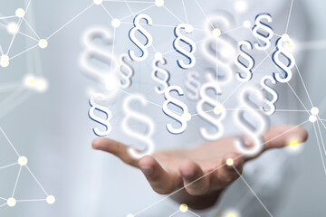 paragraph law sign digital in hand