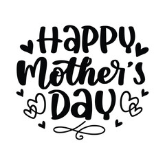 Fototapeta premium Happy Mother's Day wishes with heart. Mother day calligraphy, elegant best quotes for banners or greeting cards. Vector illustration