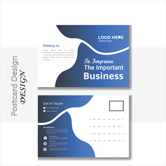 Creative business postcard template. amazing and modern postcard design, stylish corporate postcard design layout vector.