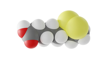 lipoic acid molecule, antioxidant, molecular structure, isolated 3d model van der Waals