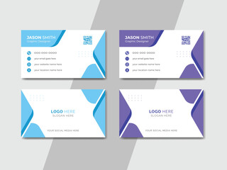 Corporate and minimal visiting card design template, vector card design