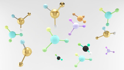 Science or medical background with molecules, Nano technology and research,3d illustration,3d rendering