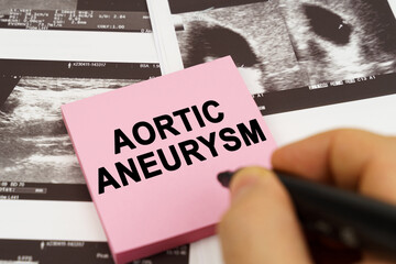 On the ultrasound pictures there are stickers that say - Aortic aneurysm