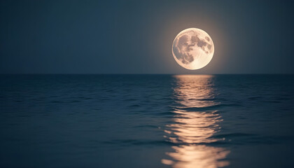 Naklejka na ściany i meble moon over sea
