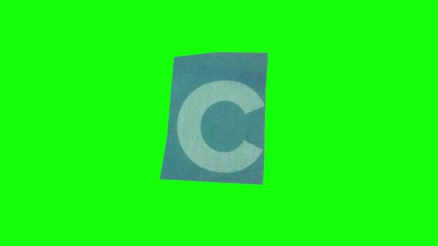Lowercase C Letter in Paper Cut Letter. Ransom Letter style. Magazine Cut Outs. Dynamic Scrolling loop.