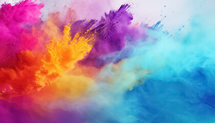 Fototapeta na wymiar Explosion of Dust Paints , happy holi indian concept
