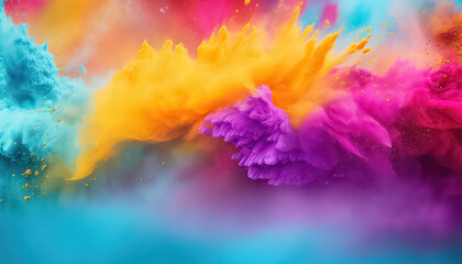 Fototapeta na wymiar Explosion of Dust Paints , happy holi indian concept