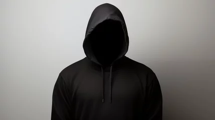 Fotobehang black hoodie with no face on white background  © NOMI