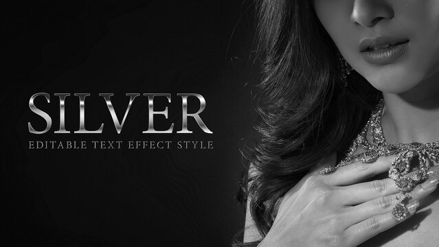 Editable Silver Text Effect Preset