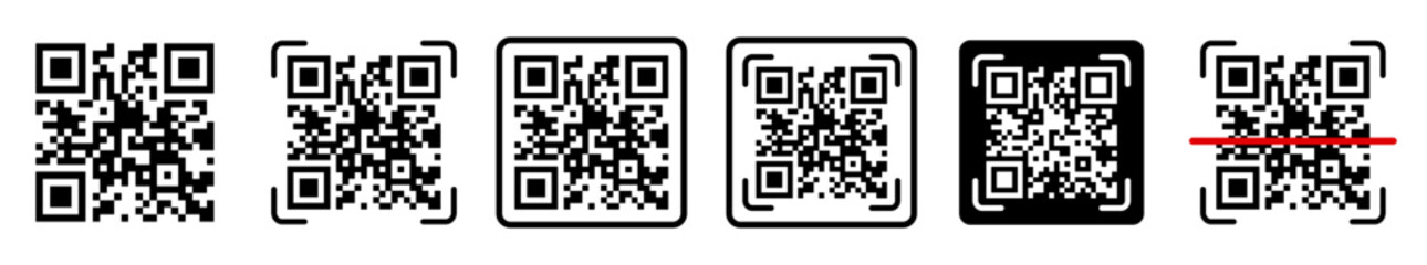 Scan QR code icon. QR code scan for smartphone. QR code for payment. 