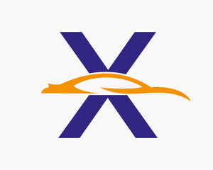 Car Logo On Letter X, Car and Alphabet Combination