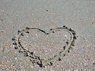 heart on the sand