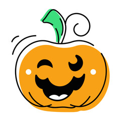 scary Halloween Pumpkins Doodle Icons