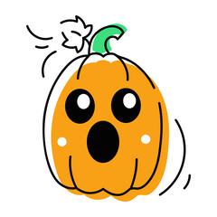 scary Halloween Pumpkins Doodle Icons