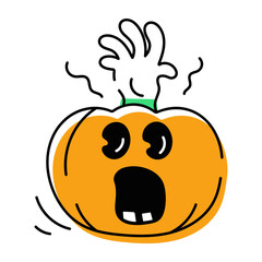 scary Halloween Pumpkins Doodle Icons