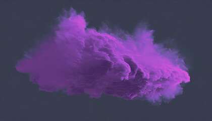 Fototapeta premium Transparent violet smoke cloud isolated over dark gray; 3d render,d spray paint freeze in air