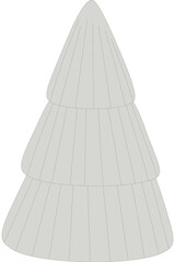 Tannenbaum, Christbaum in hellgrau mit transparentem Hintergrund 