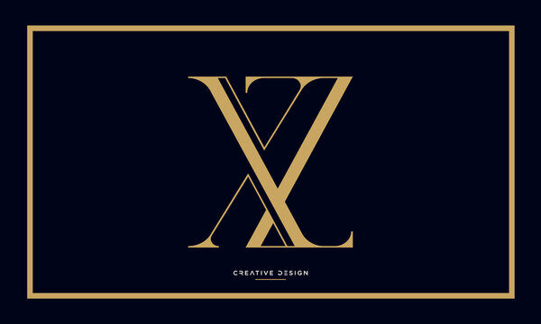 Alphabet letters XZ or ZX logo monogram