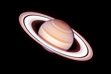 Planet Saturn on a dark background. Elements of this image furnished by NASA