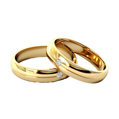 wedding rings on transparent background