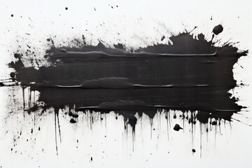 Wet dark lino ink isolated on white paper background