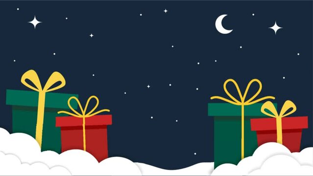 christmas background animation with gift box