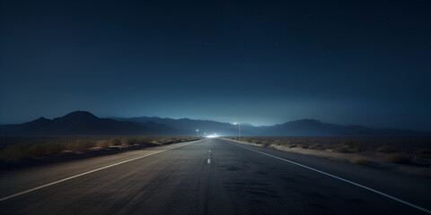 Naklejka premium A Surreal Passage Through the Sands of Time: Where a Desert Highway Transforms into a Fantasy Realm, Unveiling a Tapestry of Dreams and Enchanting Illusions Generative AI