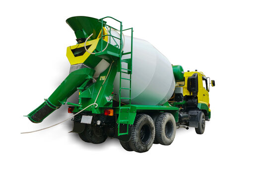 Cement truck isolated on white background with clipping path. 