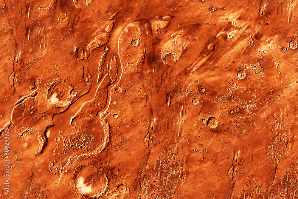Poster surface of the planet mars. elements of this image furnished by nasa