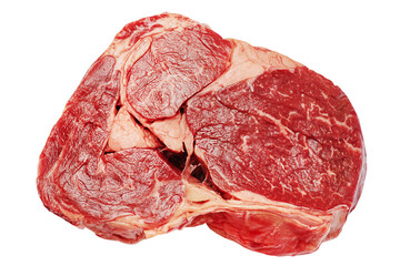 Beef steak isolate on a white background. Fresh raw meat.
