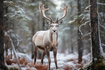 Obraz premium Reindeer - Generative AI