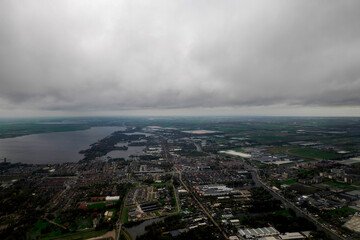 Airport amsterdam aerial after take off on tempest hurrican ciaris