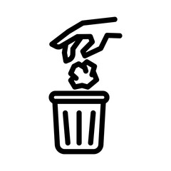 throwing trash line icon illustration vector graphic. Simple element illustration vector graphic, suitable for app, websites, and presentations isolated on white background