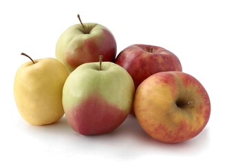 group of tasty,colorful apples close up