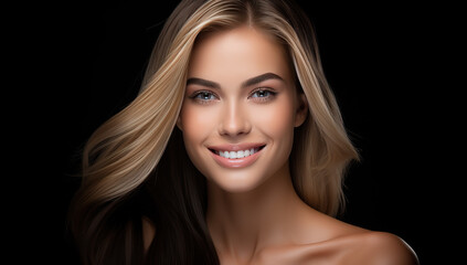 healty shiny hair of young woman. shampoo advertisement.