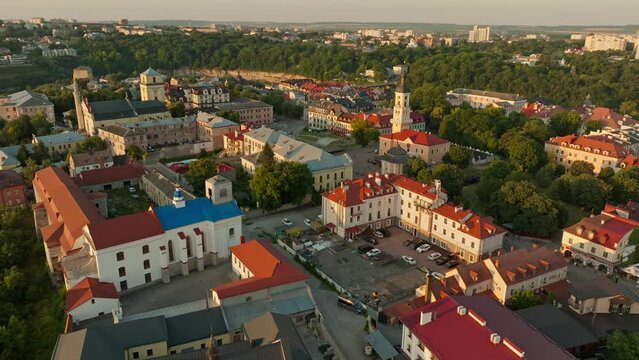 Old town aerial europe building city sunset cityscape travel