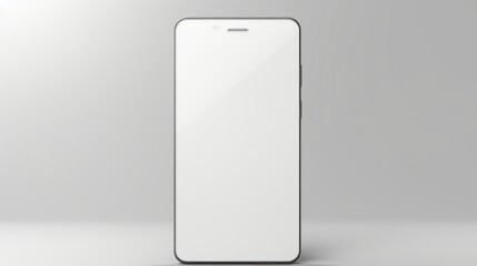 Blank White Screen Phone - High-Resolution Device Mockup for UI Testing and App Display Evaluation - obrazy, fototapety, plakaty