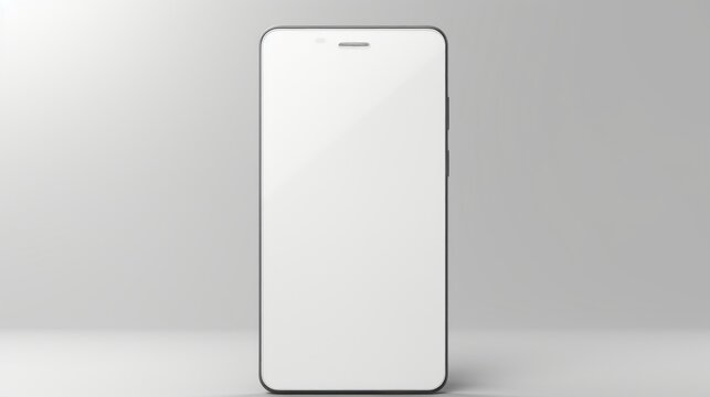 Blank White Screen Phone - High-Resolution Device Mockup for UI Testing and App Display Evaluation