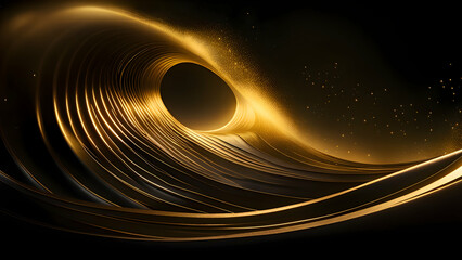Abstract gold wavy background. 3d rendering, 3d illustration.