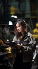 Young asian woman working as an engineer
