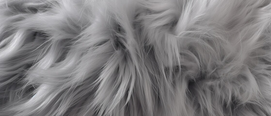 Silvery gray colored fuzzy angora background, made with Generative AI