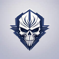 skull logo for military ranks white and blue