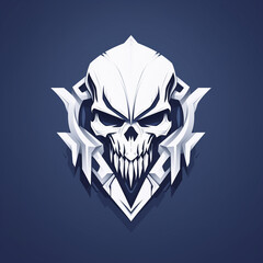 skull logo for military ranks white and blue