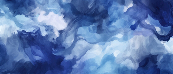 Vibrant indigo watercolor abstract illustration background, made with Generative AI
