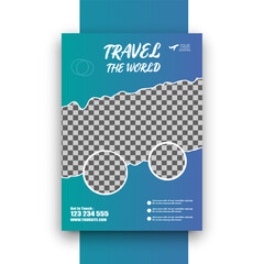 Travel the Tour and social media post web banner adventure flyer design template