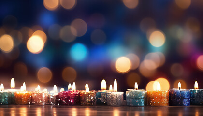 Candles on a homogeneous background - Hanukkah celebration