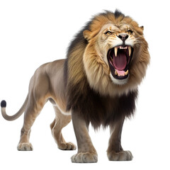 Obraz premium lion isolated on white transparent background PNG isolated