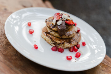 chocolate cake with strawberries