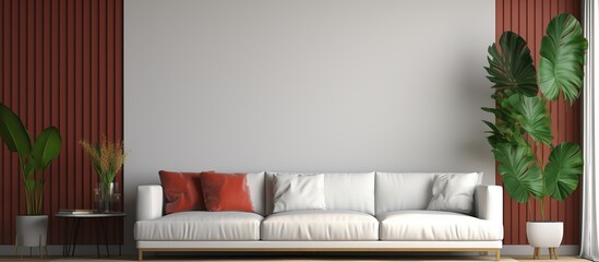 a green sofa in a modern home interior close up