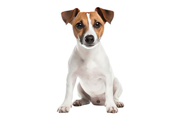 Jack Russell Terrier sitting on transparent background. Isolated. - obrazy, fototapety, plakaty